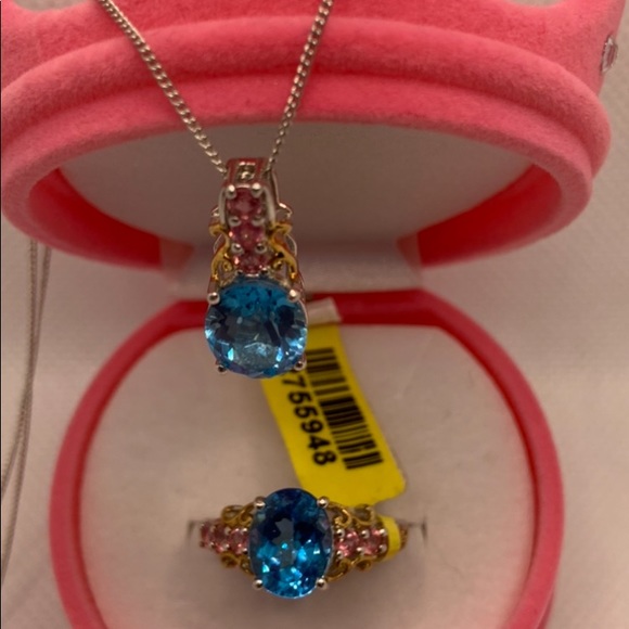 TOPAZ, PINK SPINEL RING AND MATCHING PENDANT - Picture 8 of 8